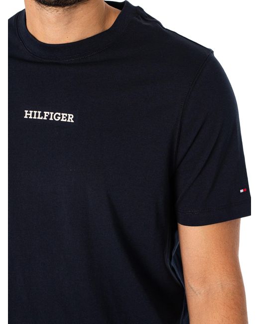Tommy Hilfiger Black Monotype Small Chest Placement T-shirt for men