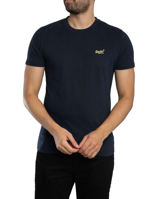 Superdry Blue Essential Logo Emb T-shirt for men