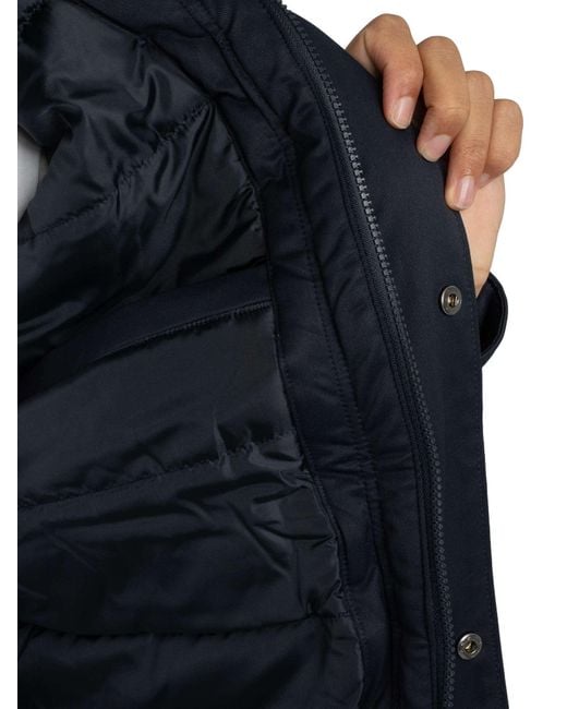 Lyle & Scott Blue Padded Parka Jacket for men