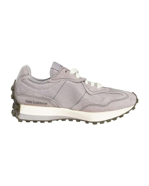 New Balance White 327 Suede Trainers for men