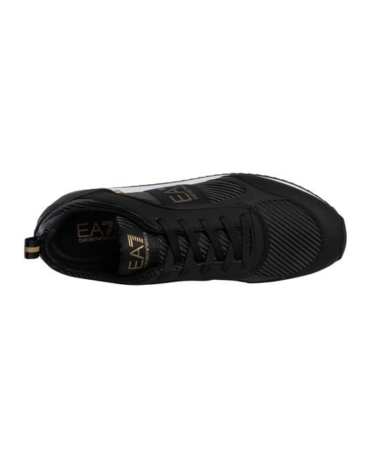 EA7 Black Carbon Mesh Logo Trainers for men