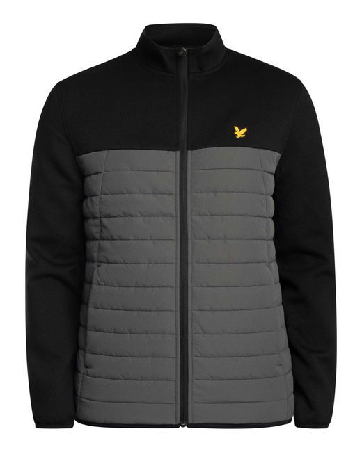 Lyle & Scott Black Sports Fleece Hybrid Jacket for men