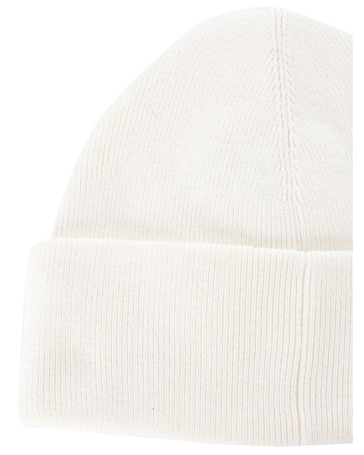 Lacoste White Paris Box Logo Beanie for men