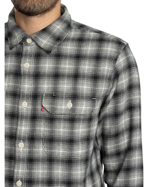 Levi's Gray Jackson Worker Plaid Shirt for men