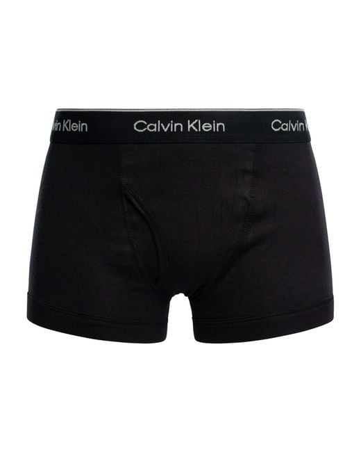 Calvin Klein Black 3 Pack Cotton Classics Trunks for men