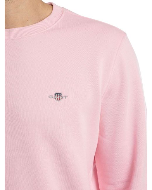 Gant Pink Regular Shield Sweatshirt for men