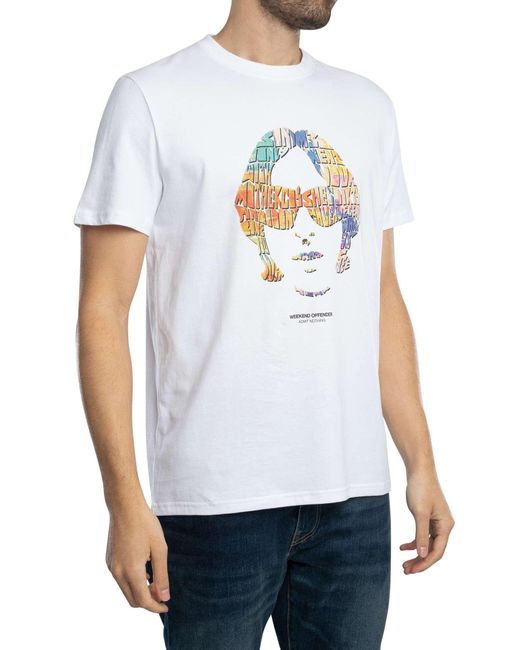 Weekend Offender White Kinky Afro Graphic T-shirt for men