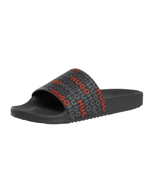 HUGO Brown Timein Sliders for men