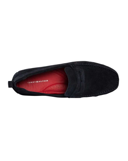 Tommy Hilfiger Blue Core Suede Driver Shoes for men
