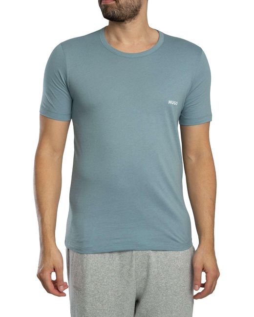HUGO Blue 3 Pack Crew Lounge T-shirt for men