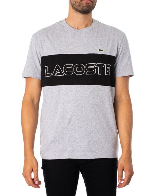 Lacoste Gray Printed Colourblock T-shirt for men