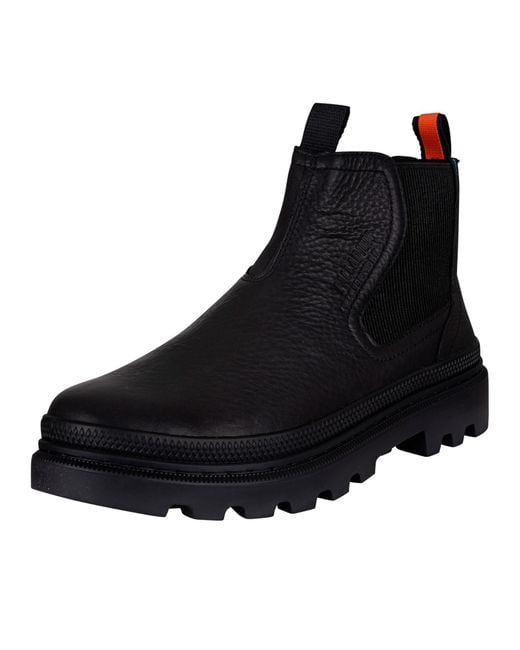 Palladium Black Pallatrooper Waterproof Leather Chelsea Boots for men