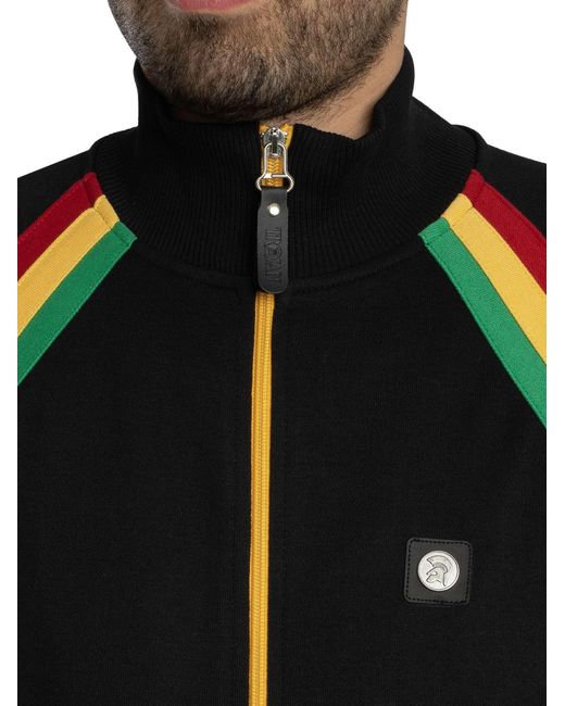 Trojan Black Raglan Taped Track Jacket for men