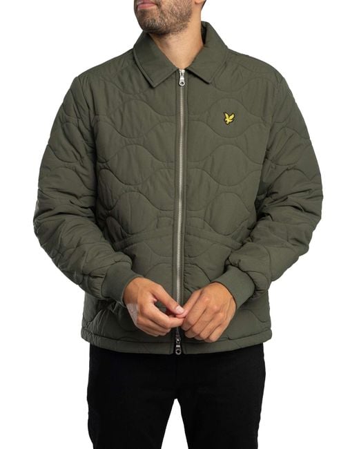 Lyle & Scott Gray Quilted Ripstop Jacket for men