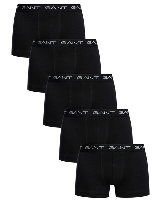 Gant Black 5 Pack Trunks for men