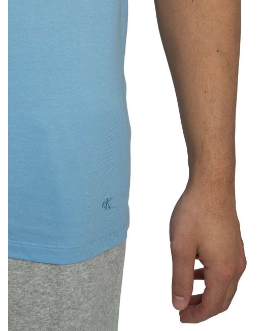 Calvin Klein Blue 3 Pack Lounge Classic T-shirt for men