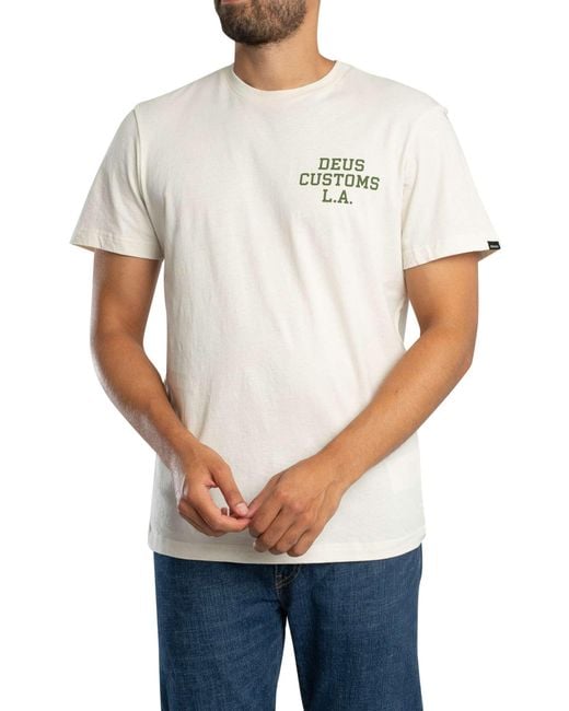 Deus Ex Machina White Quickbeak Back Graphic T-shirt for men