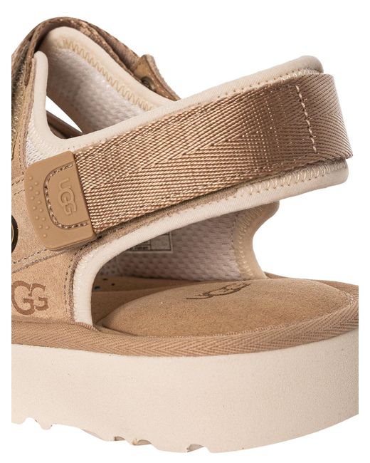 Ugg Natural Goldencoast -strap Suede And Mesh-blend Flat Sandals for men