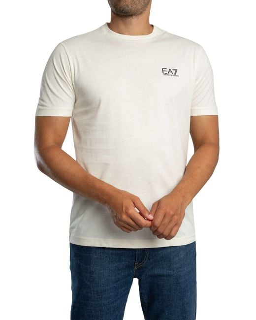EA7 White Chest Logo T-shirt for men