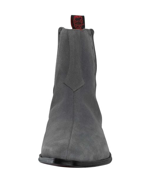 Jeffery West Gray Suede Chelsea Boots for men