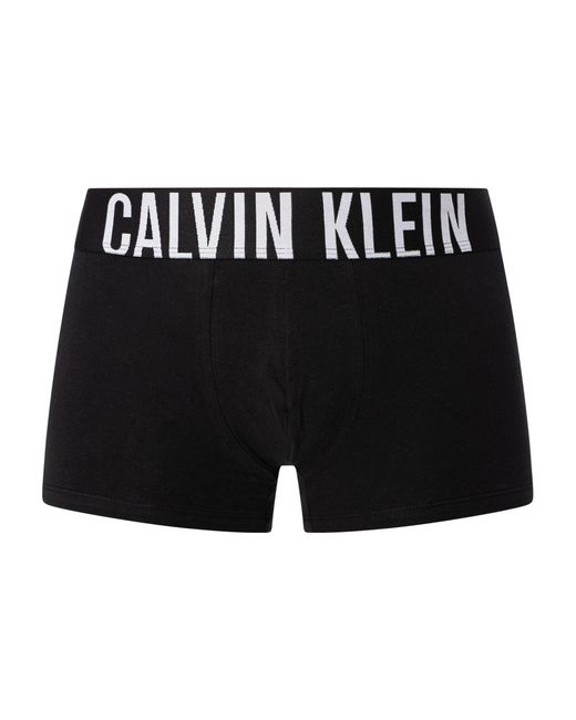 Calvin Klein Black Logo-Waistband Pack Of Three Stretch-Cotton Trunks for men