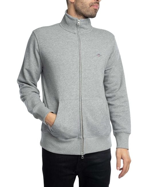 Gant Gray Regular Shield Zip Sweatshirt for men