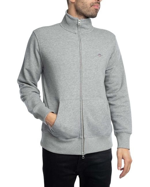 Gant Gray Regular Shield Zip Sweatshirt for men