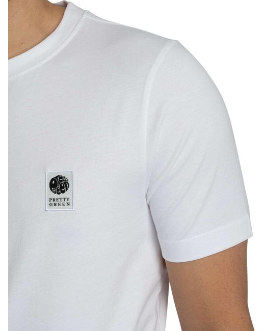 Pretty Green White Sinclair T-shirt for men