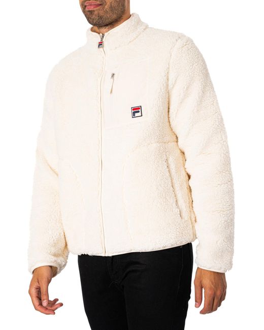 Fila White Cormac Tonal Zip Fleece Jacket for men