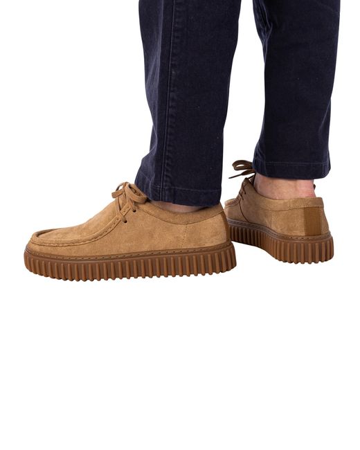 Clarks Brown Torhill Lo Suede Shoes for men