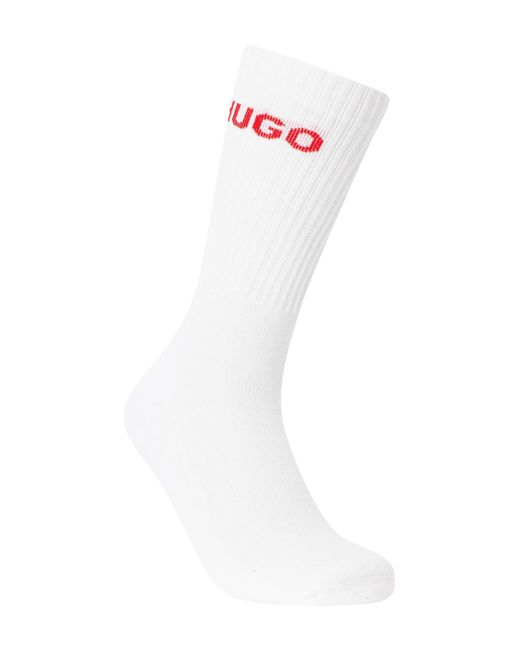 HUGO White 6 Pack Soft Cotton Socks for men