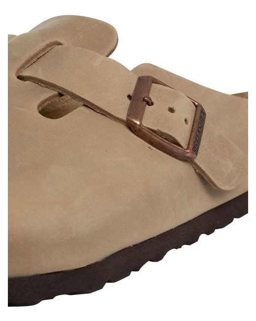 Birkenstock Brown Boston Leather Clogs for men