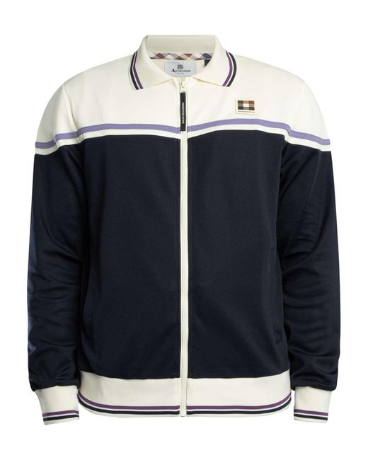 Aquascutum Blue Polo Collar Track Jacket for men