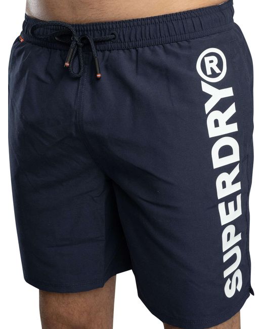 Superdry Blue Sport Graphic 17 Swim Shorts for men