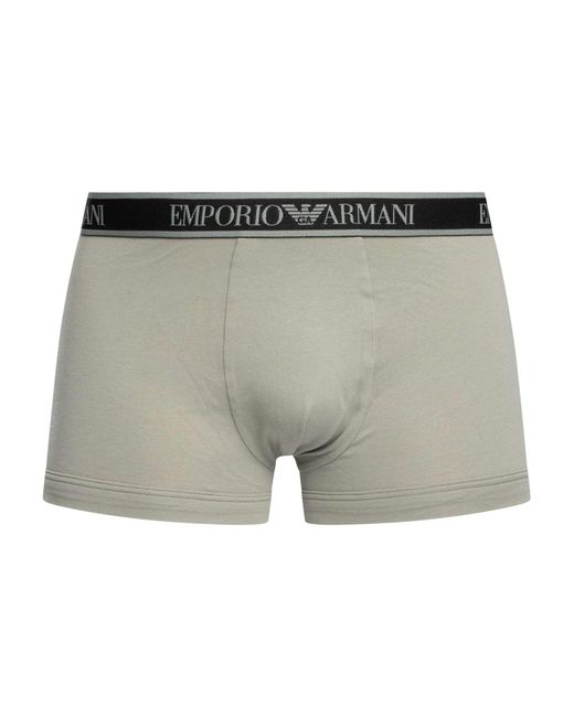Emporio Armani Gray 3 Pack Trunks for men
