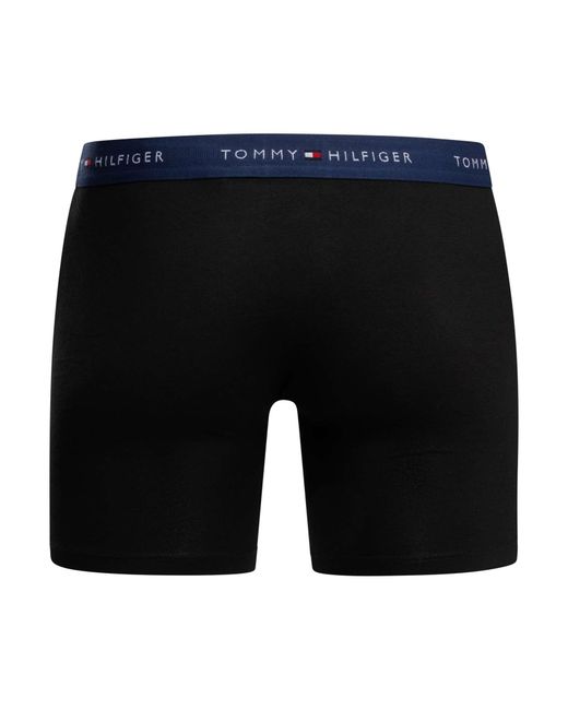 Tommy Hilfiger Black 3 Pack Signature Cotton Essentials Boxer Briefs for men