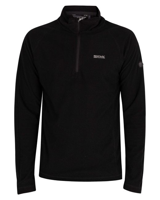 Regatta Black Montes Lightweight Half Zip Mini Stripe Sweatshirt for men