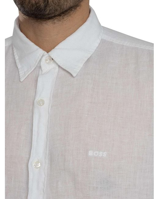 Boss White Relegant Regular Shirt for men
