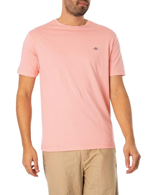Gant Pink Regular Shield T-shirt for men