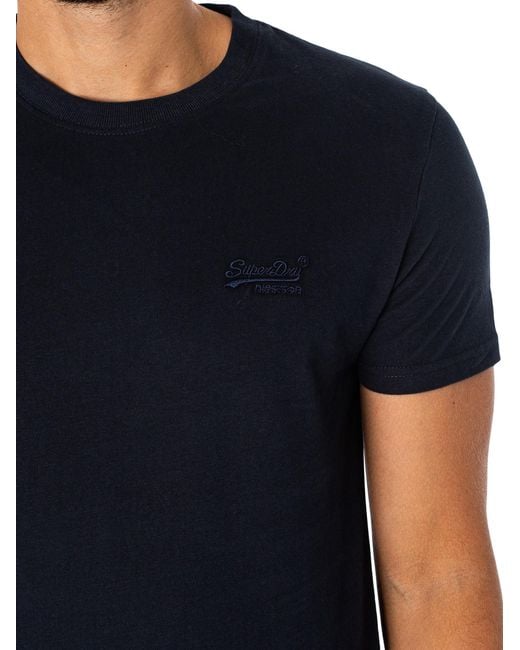 Superdry Black Vintage Logo Embroidered T-shirt for men