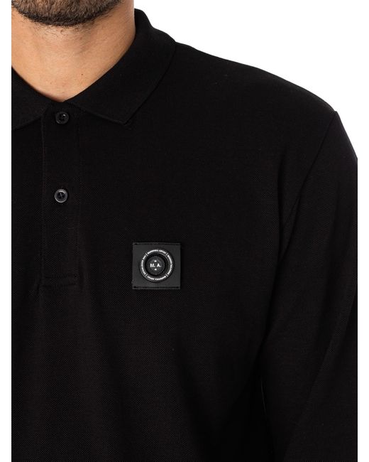Marshall Artist Black Siren Longsleeved Polo Shirt for men
