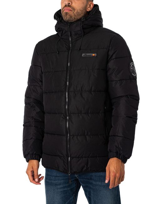 Ellesse Black Gerana Puffer Jacket for men