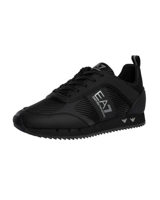 EA7 Black Carbon Mesh Logo Trainers for men
