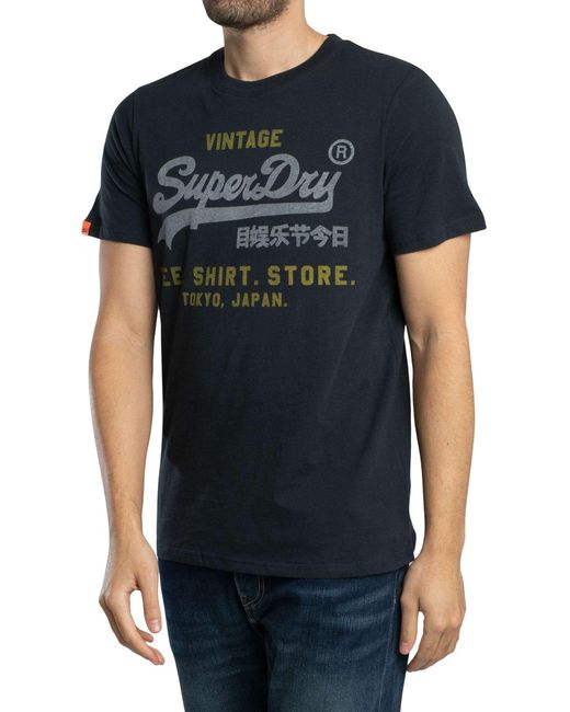 Superdry Black Vintage Logo Heritage Relaxed T-shirt for men