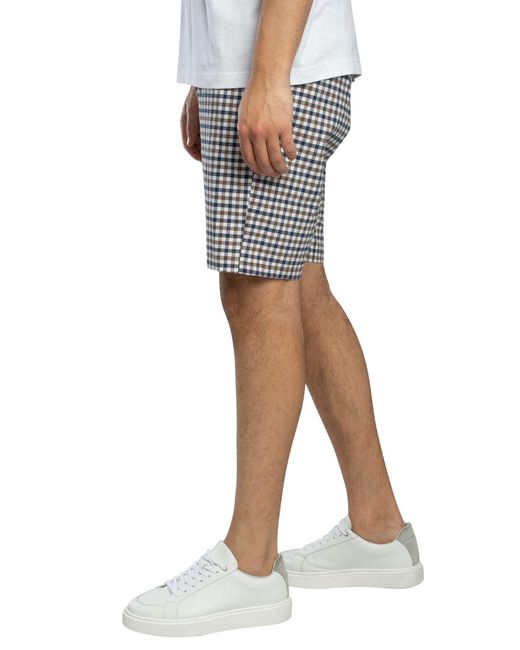Weekend Offender Blue Ivan Check Shorts for men
