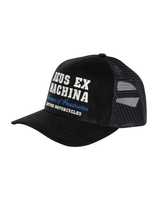 Deus Ex Machina Black Gumshoe Cord Trucker Cap for men