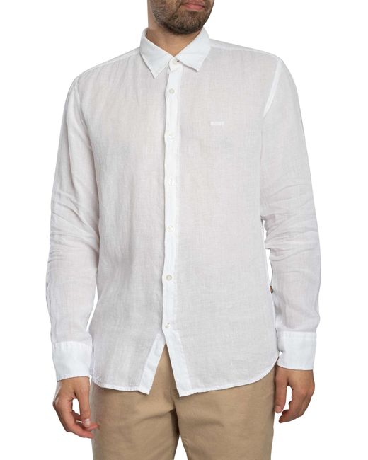 Boss White Relegant Regular Shirt for men