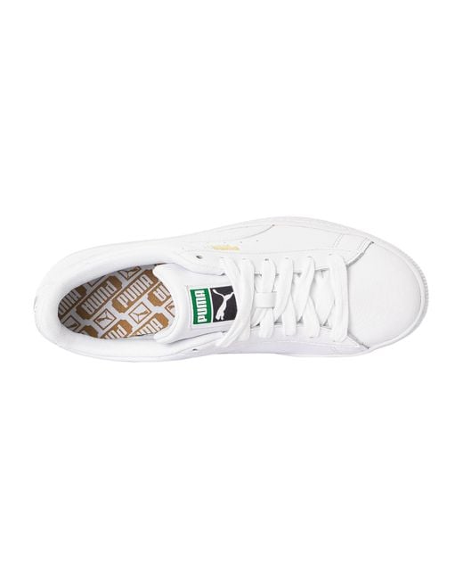PUMA White Basket Classic Leather Trainers for men
