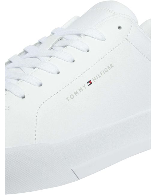 Tommy Hilfiger White Court Core Leather Trainers for men