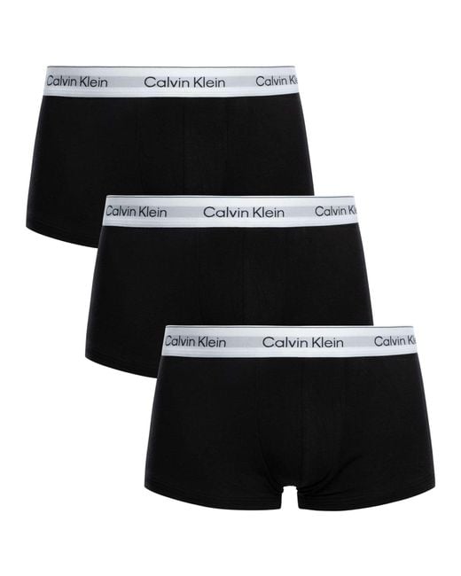 Calvin Klein Black 3 Pack Icon Low Rise Trunks for men
